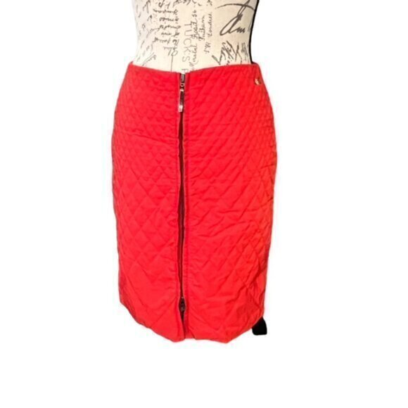 Anthropologie Postcard Red Quilted Skirt Full Zip Floral Size 6‎ Made in Italy - Picture 2 of 16